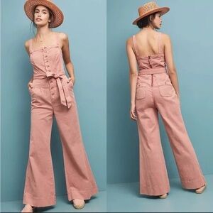 Pilcro and the Letterpress Dusty Rose Wide-Leg Jumpsuit